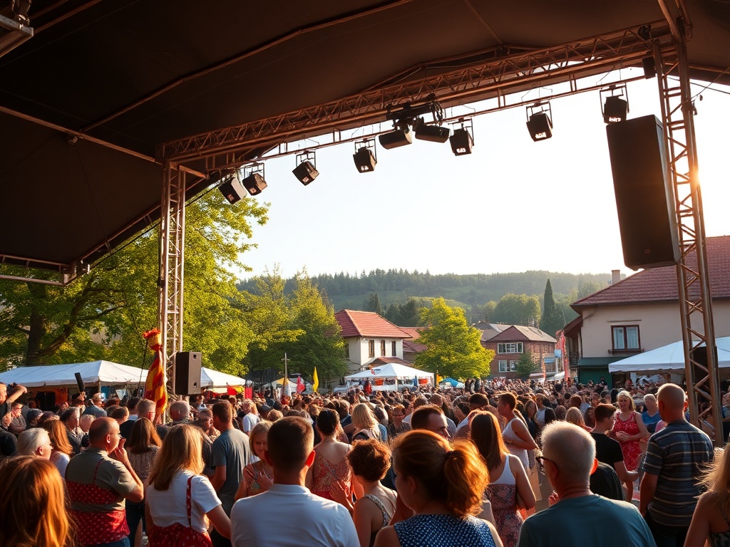 Widok na kościół i główne ulice Górowa Iławeckiego w okresie wiosennym, tradycyjne buty mieszkańców podczas procesji Niedzieli Palmowej