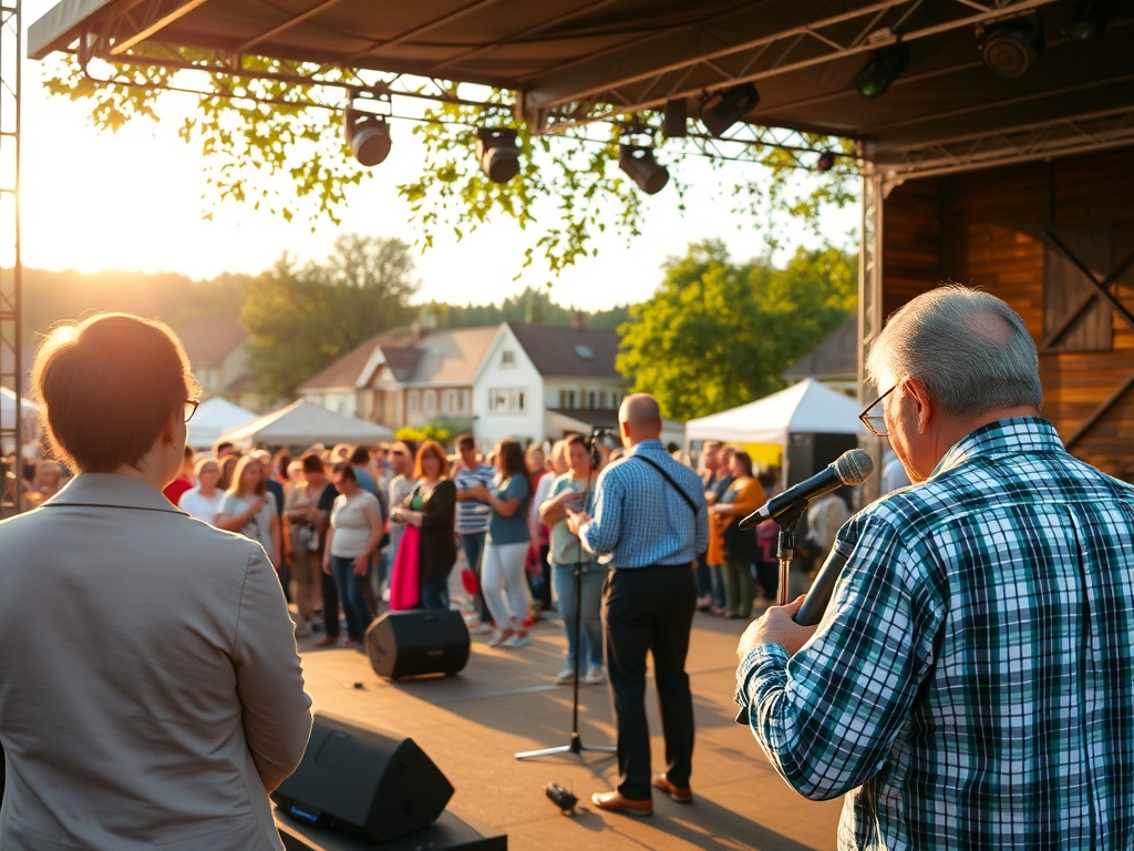 Tradycyjnie przyozdoben kościół w Górowie Iławeckim podczas obchodów Wielkanocy, otoczony wiosennymi kwiatami