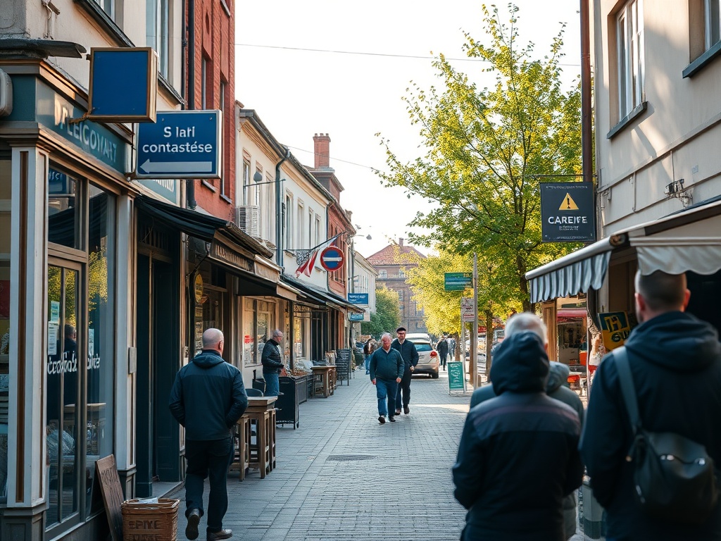 Widok na rynek w Górowie Iławeckim z ratuszem w tle, symbolizujący lokalny rynek nieruchomości.